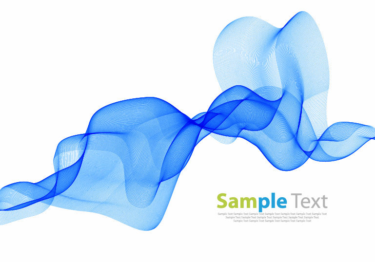 free vector Blue Smooth Waves on White Background